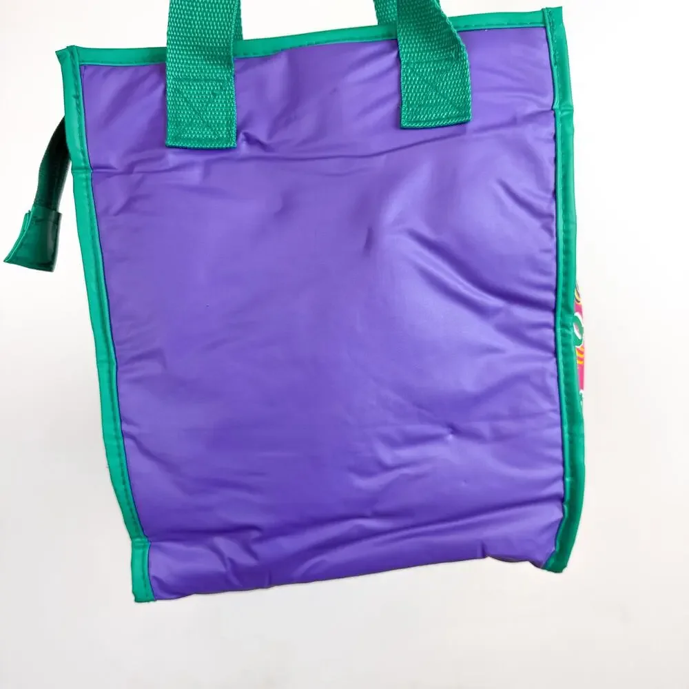 Vintage 90s Sesame Street Big Bird Lunch Bottle Tote Bag Insulated Purple Teal
